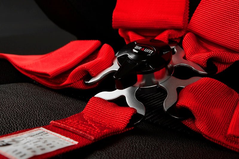 Braum 5 Point 3 inch SFI Approved Racing Harness – Red