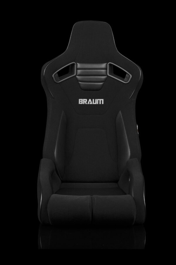 Braum Elite-R Series Sport Seats - Black Jacquard (Black Stitching / Black Piping)