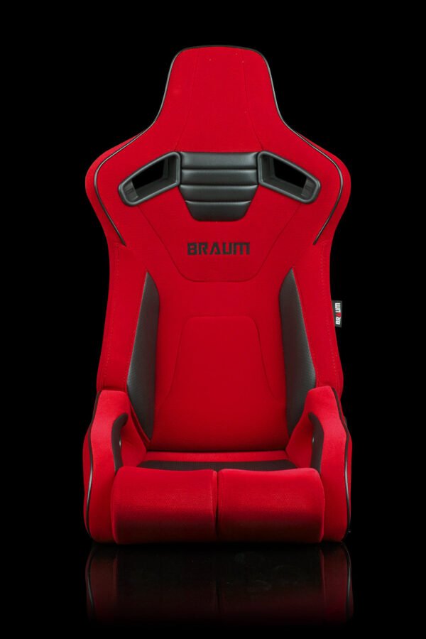 Braum Elite-R Series Reclinable Bucket Seat - Red Cloth / Black Piping