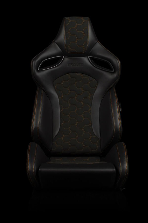 Braum Orue S Series Sport Seats - Honeycomb Alcantara (Orange Stitching)