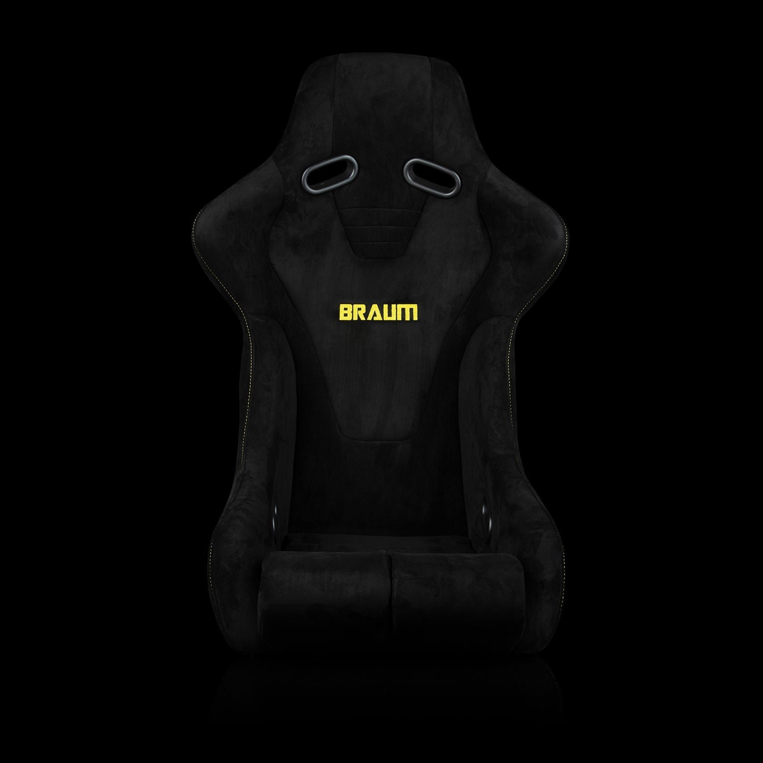 Braum Falcon-R Composite Carbon Kevlar Bucket Seat – Black Alcantara (Yellow Stitching)