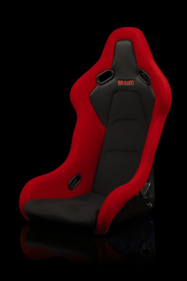 Braum Falcon-S Composite FRP Bucket Seat - Red Jacquard w/Black Stitching