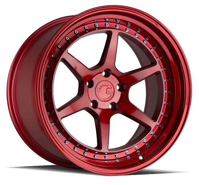 Aodhan DS09 19×11 5×114.3 +15 73.1 Candy Red w/ (Chrome Rivets)