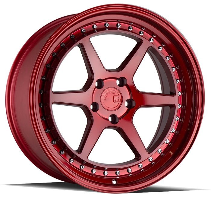 Aodhan DS09 19×9.5 5×114.3 +30 73.1 Candy Red w/ (Chrome Rivets)