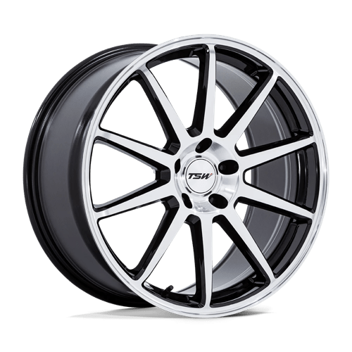 TSW TW004 CANARD 19X10.5 5X114.3 ET43 72.56 GLOSS BLACK W/ MACHINED FACE