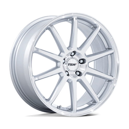TSW TW004 CANARD 19X10.5 5X120 ET35 74.1 GLOSS SILVER W/ MACHINED FACE