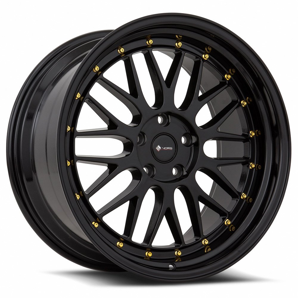 Vors VR8 19×9.5 5×110 (Custom Drill) ET35 73.1 All Black Gold Rivet