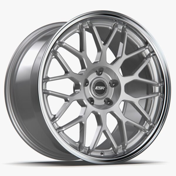 ESR AP1 18x8.5 5x110 (Custom Drill) ET30 Hyper Silver / Machined Lip