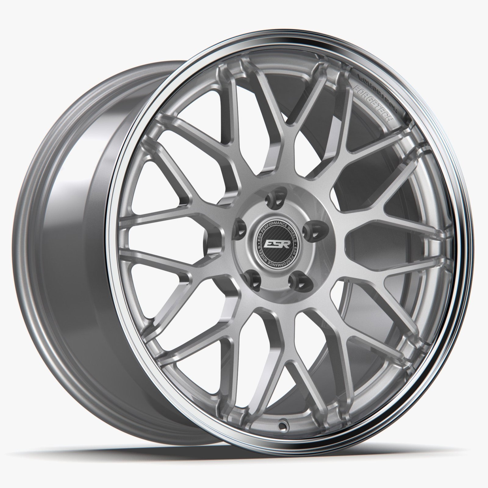 ESR AP1 18×8.5 5×110 (Custom Drill) ET30 Hyper Silver / Machined Lip