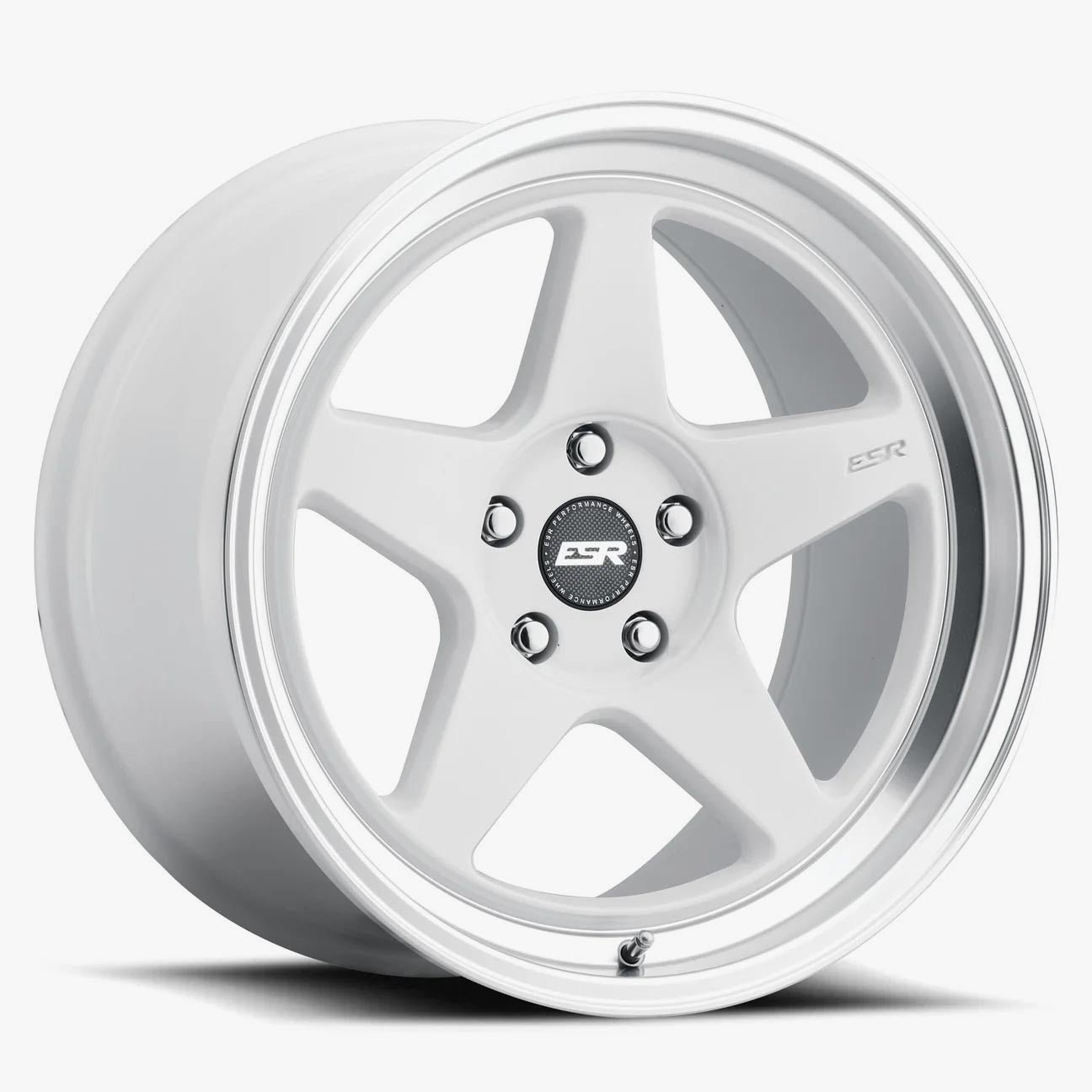 ESR CR5 18×10.5 5×120.6 (Custom Drill) ET22 Gloss White / Machined Lip