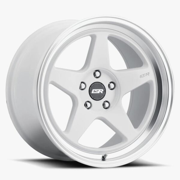 ESR CR5 18x8.5 5x110 (Custom Drill) ET30 Gloss White / Machined Lip