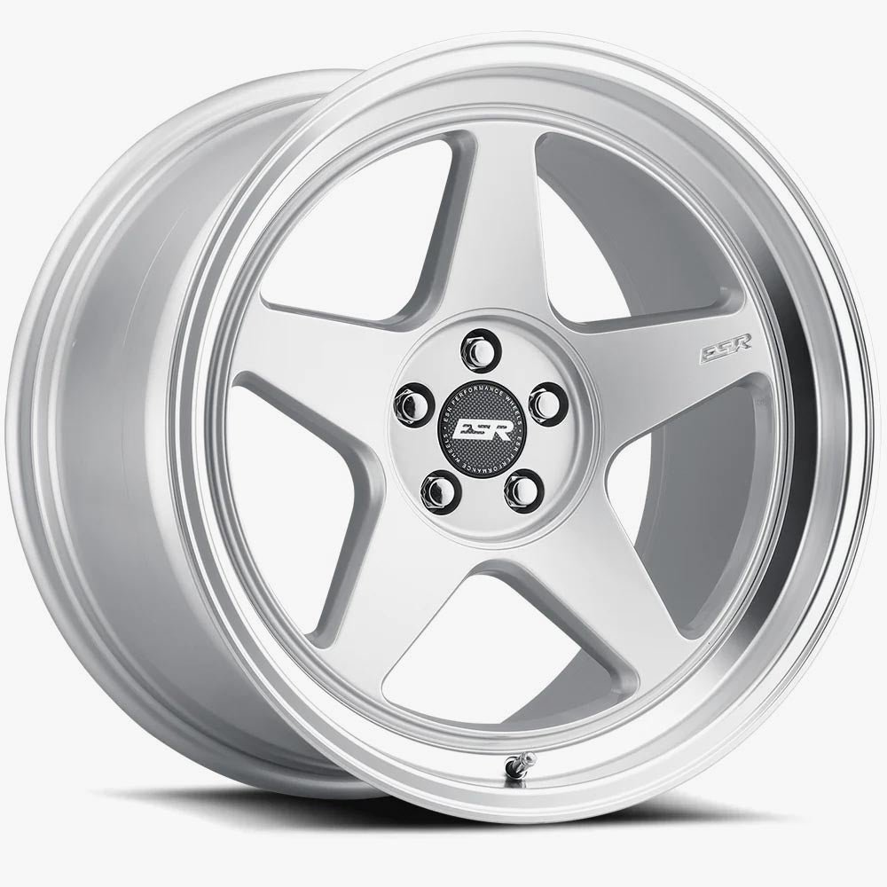 ESR CR5 18×9.5 5×120.6 (Custom Drill) ET35 Hyper Silver / Machined Lip