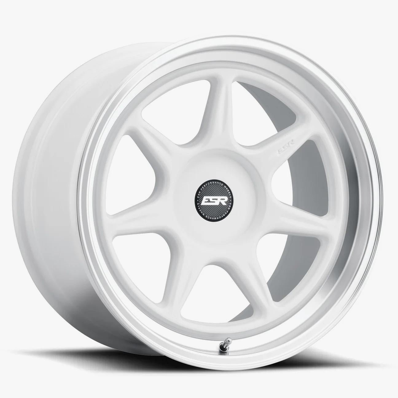 ESR CR7 18×9.5 5×110 (Custom Drill) ET22 Gloss White / Machined Lip