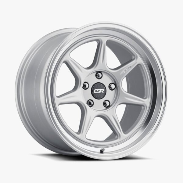 ESR CR7 19x11 5x110 (Custom Drill) ET15 Hyper Silver / Machined Lip