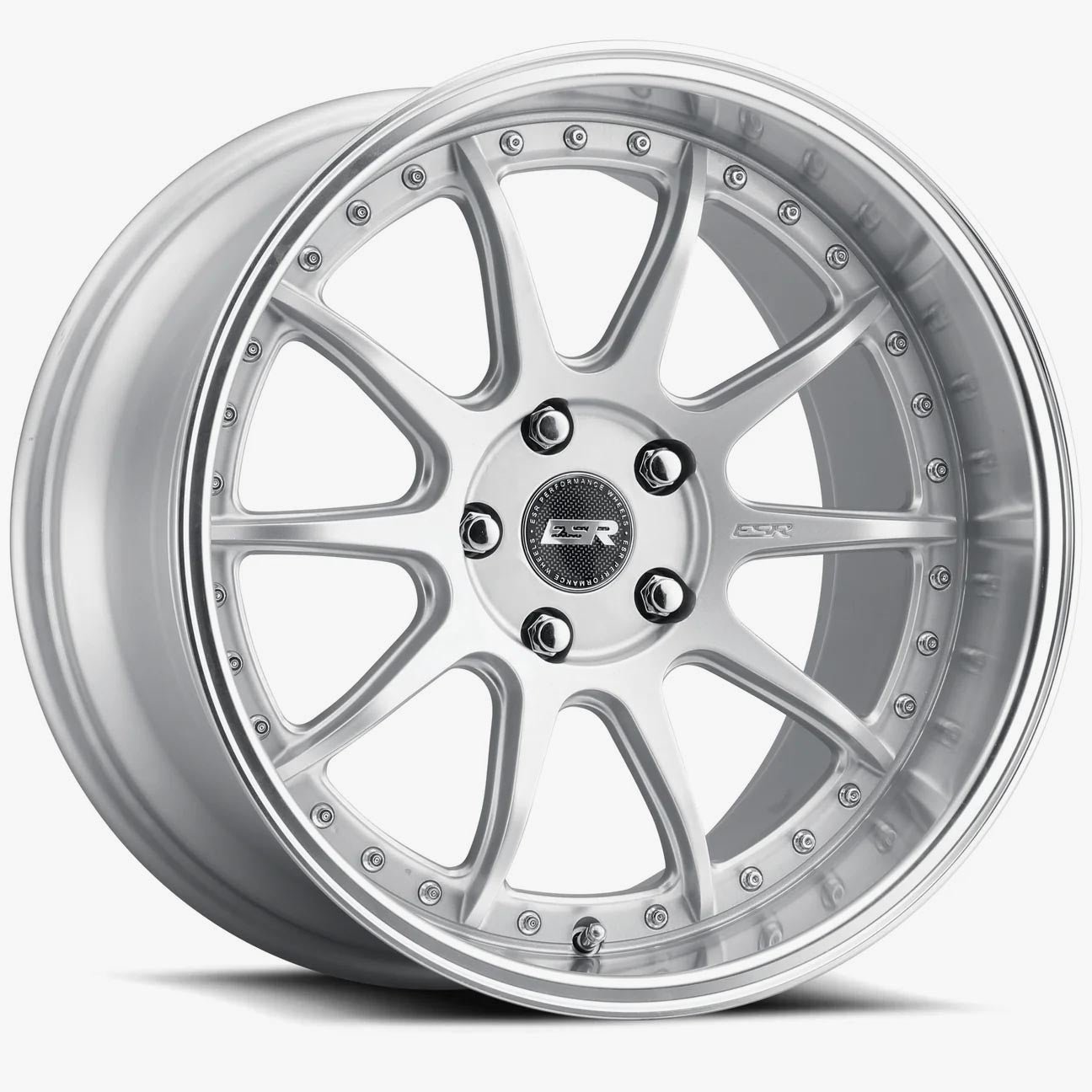 ESR CS12 18×8.5 5×110 (Custom Drill) ET30 Hyper Silver / Machined Lip