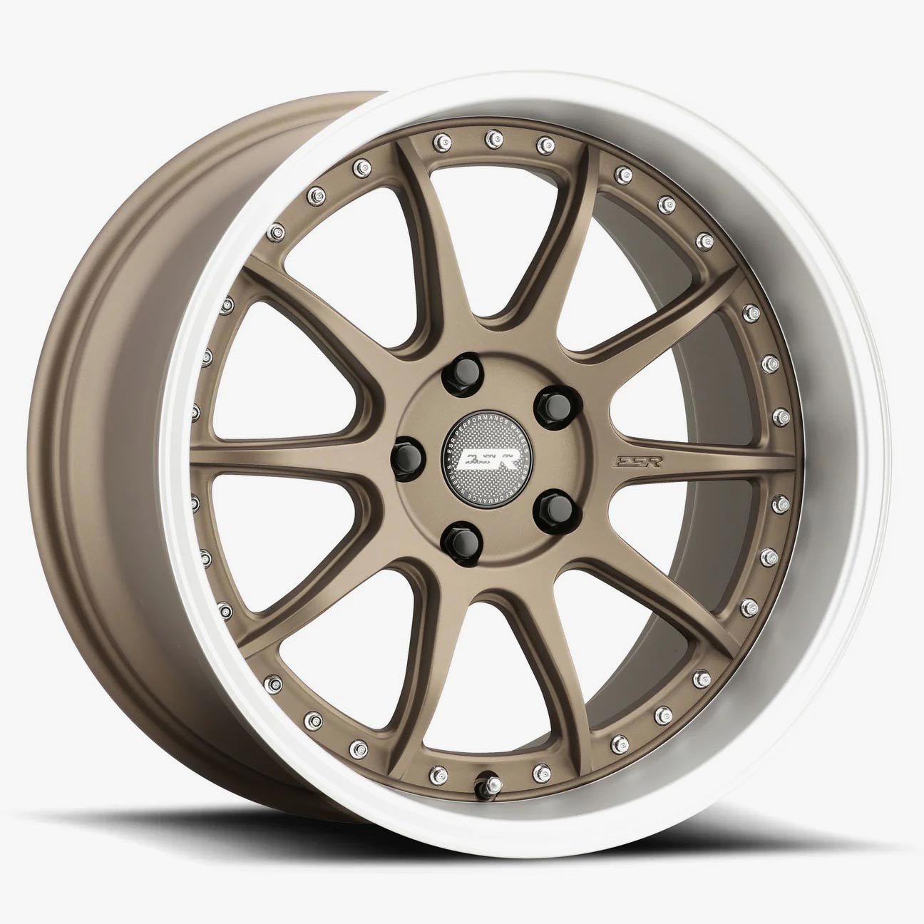 ESR CS12 19×9.5 5×110 (Custom Drill) ET22 Matte Bronze / Machined Lip