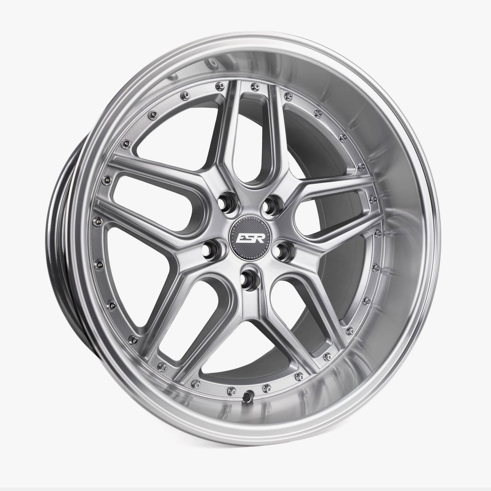 ESR CS15 19×8.5 5×110 (Custom Drill) ET30 Hyper Silver / Machined Lip