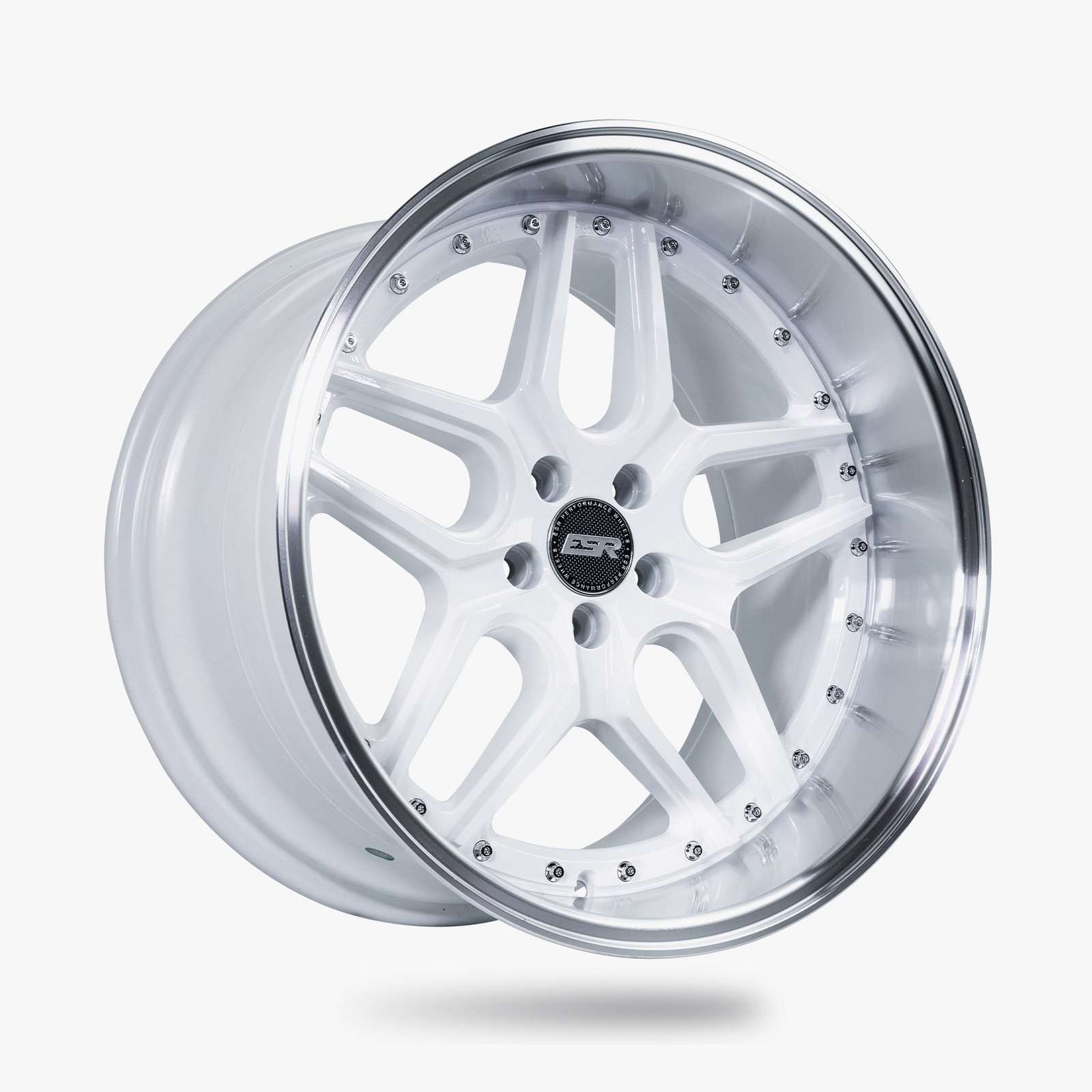 ESR CS15 19×9.5 5×110 (Custom Drill) ET35 Gloss White / Machined Lip